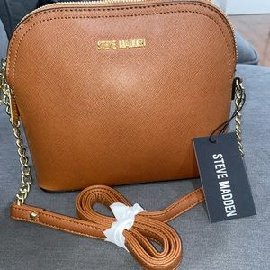 Cognac with gold details Steve Madden bmarilyn crossbody bag
